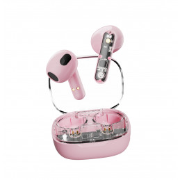 Streetz T150, osittain läpinäkyvät TWS-kuulokkeet, pinkki