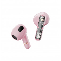 Streetz T150, osittain läpinäkyvät TWS-kuulokkeet, pinkki