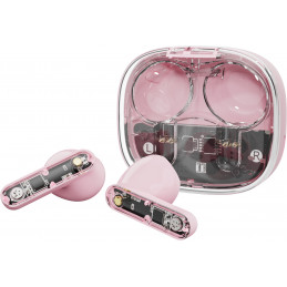 Streetz T150, osittain läpinäkyvät TWS-kuulokkeet, pinkki