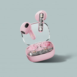 Streetz T150, osittain läpinäkyvät TWS-kuulokkeet, pinkki