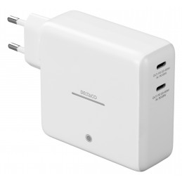 Deltaco USB-C-seinälaturi, kiinteä varavirtalähde, GaN-teknologia, 9600 mAh, valkoinen