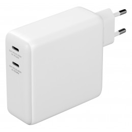 Deltaco USB-C-seinälaturi, kiinteä varavirtalähde, GaN-teknologia, 9600 mAh, valkoinen