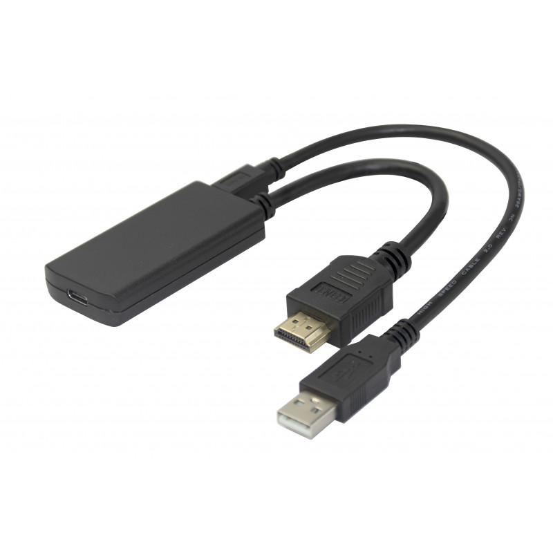 Deltaco 1902012 videokaapeli-adapteri 0,2 m HDMI-tyyppi A (vakio) USB Type-C musta