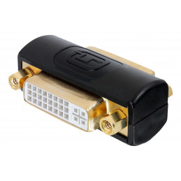 Deltaco DVI-I Dual Link adapter, female - female, black
