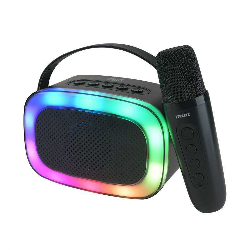 Streetz Karaokekaiutin langattomalla mikrofonilla, 5 W, BT 5.3, musta