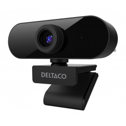 Deltaco 360° kääntyvä Full HD -verkkokamera, kallistus ylös alas, 2 MP, musta