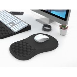Deltaco Ergonominen hiirimatto rannetuella, pehmeää kangasta, muistivaahtoa ja geeliä
