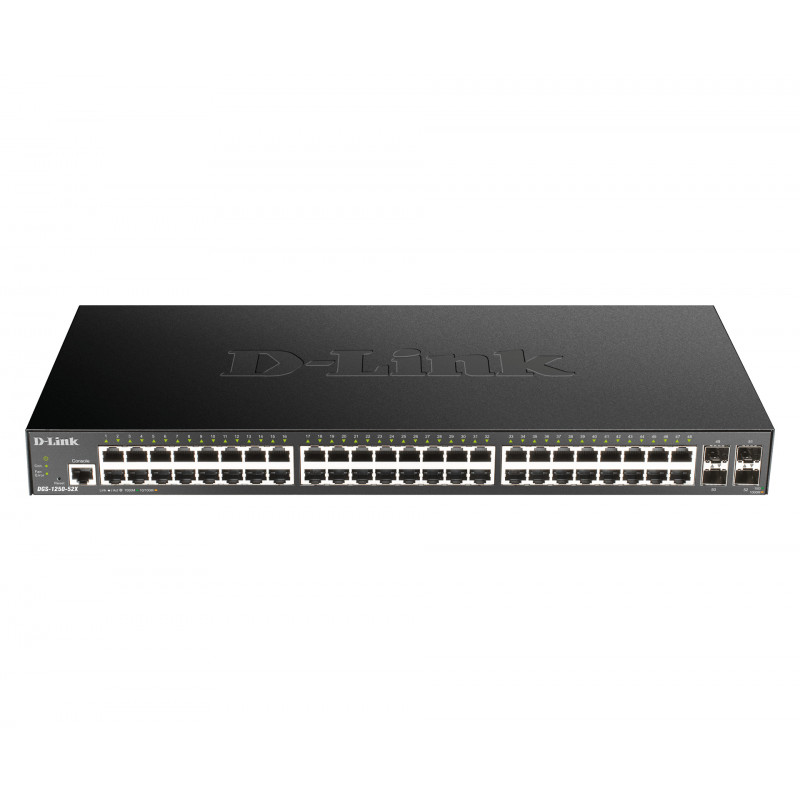 D-Link DGS-1250-52X Hallittu L3 Gigabit Ethernet (10 100 1000) musta