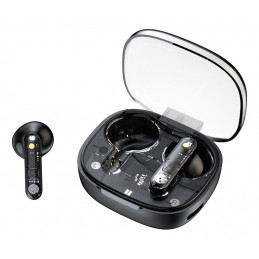 Streetz T150, osittain läpinäkyvät TWS-kuulokkeet, musta