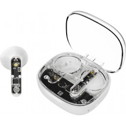 Streetz T150, osittain läpinäkyvät TWS-kuulokkeet, valkoinen