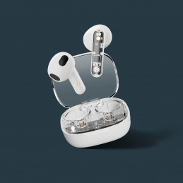 Streetz T150, osittain läpinäkyvät TWS-kuulokkeet, valkoinen