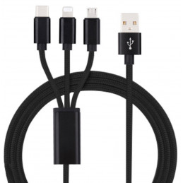 Insmat 133-1003 USB-kaapeli 1,2 m USB A USB C Micro-USB B Lightning musta