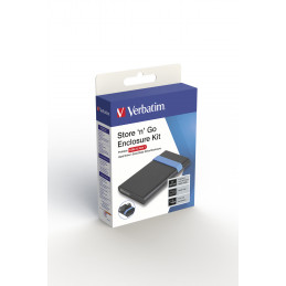 Verbatim Store'N'Go Enclosure Kit HDD- SSD-kotelo musta, Sininen 2.5"