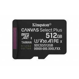 Kingston Technology Canvas Select Plus Gen3 512 GB MicroSDXC UHS-I Luokka 10