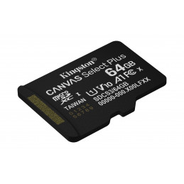 Kingston Technology Canvas Select Plus Gen3 64 GB MicroSDXC UHS-I Luokka 10