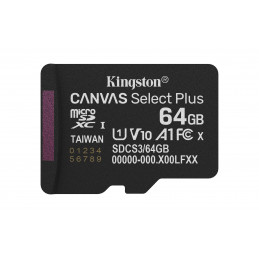 Kingston Technology Canvas Select Plus Gen3 64 GB MicroSDXC UHS-I Luokka 10