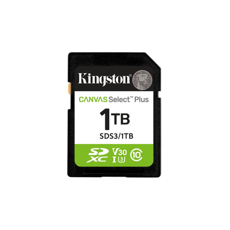 Kingston Technology Canvas Select Plus Gen3 1 TB SD UHS-I Luokka 10