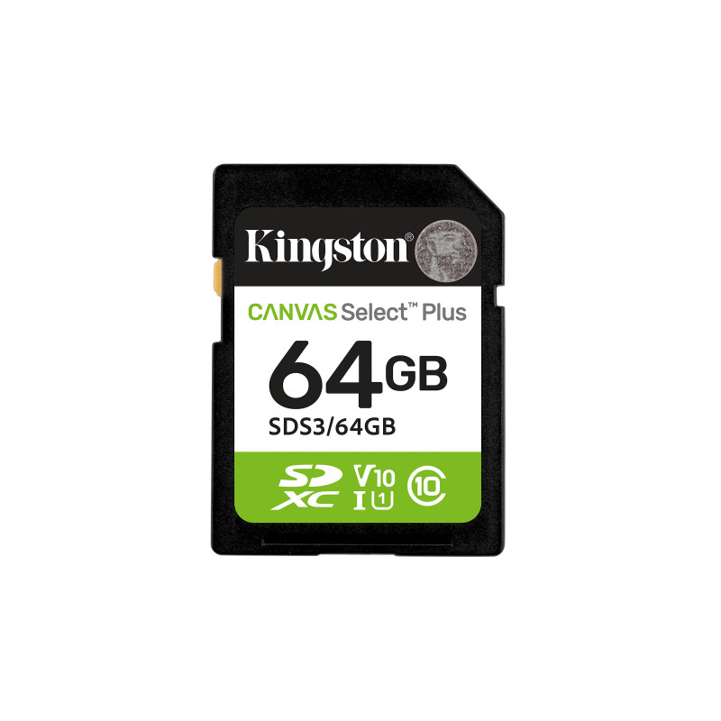 Kingston Technology Canvas Select Plus Gen3 64 GB SD UHS-I Luokka 10