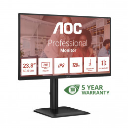AOC 24E4U tietokoneen litteä näyttö 60,5 cm (23.8") 1920 x 1080 pikseliä Full HD LED musta