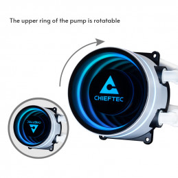 Chieftec ICEBERG 240-RGB-W Tietokonekotelo All-in-one-nesteenjäähdytin 12 cm Valkoinen