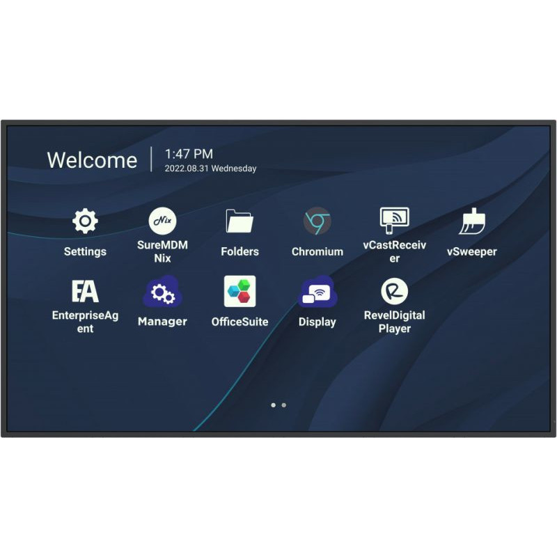 Viewsonic CDE4330 infonäyttö 109,2 cm (43") Wi-Fi 450 cd m² 4K Ultra HD musta Sisäänrakennettu prosessori Android 11