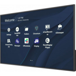 Viewsonic CDE4330 infonäyttö 109,2 cm (43") Wi-Fi 450 cd m² 4K Ultra HD musta Sisäänrakennettu prosessori Android 11