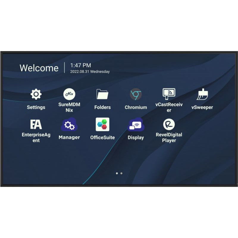 Viewsonic CDE7530 infonäyttö 190,5 cm (75") Wi-Fi 450 cd m² 4K Ultra HD musta Sisäänrakennettu prosessori Android 11