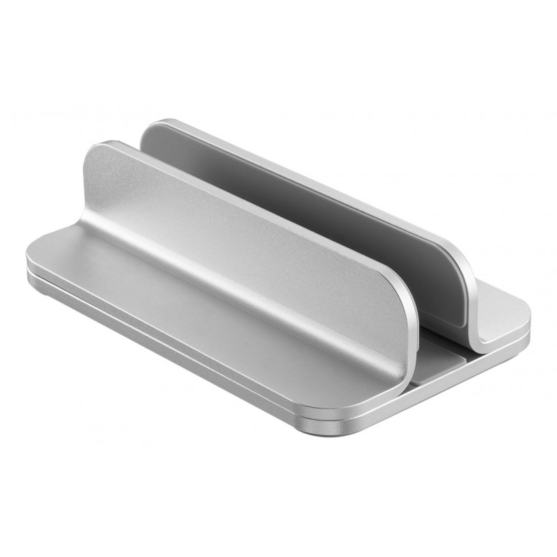 Deltaco Adjustable vertical laptop holder, 5kg, alumimnum