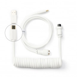 Keychron Coiled Aviator USB-kaapeli 1,36 m USB C 2 x USB C Valkoinen