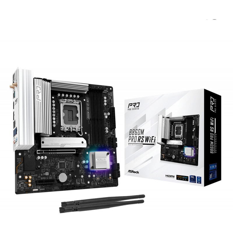 Asrock B860M Pro RS WiFi Intel B860 LGA 1851 (Socket V1) mikro ATX