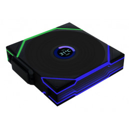 Lian Li Uni Fan TL120 LCD Reverse Blade Wireless Tietokonekotelo Tuuletin 12 cm musta 1 kpl