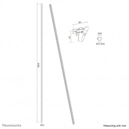 Neomounts ADS06-142BL kaapelinjärjestäjä Vastaanotto Kaapelin suojus musta 1 kpl