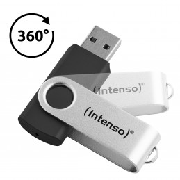 Intenso USB 32GB OFFICE LINE 3.2 Gen1 Silver-Black USB-muisti USB A-tyyppi 3.2 Gen 1 (3.1 Gen 1) musta, Hopea