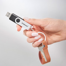 Intenso USB 64GB OFFICE LINE 3.2 Gen1 Silver-Black USB-muisti USB A-tyyppi 3.2 Gen 1 (3.1 Gen 1) musta, Hopea