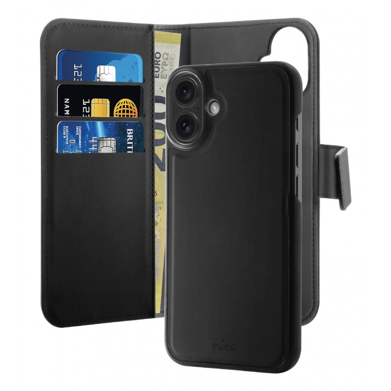 PURO Wallet Detachable matkapuhelimen suojakotelo 17 cm (6.7") Folio-kotelo musta