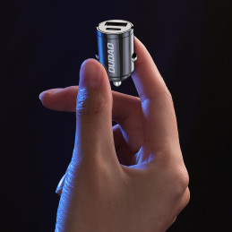 DUDAO R3MAX USB+ USB-C 48W Car Charger Universaali Harmaa Tupakansytytin Pikalataus Auto