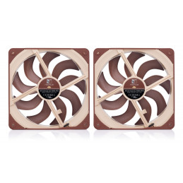 Noctua NF-A14X25 G2 PWM SX2-PP Tietokoneen jäähdytysjärjestelmä Tietokonekotelo Tuuletin 14 cm Beige 2 kpl
