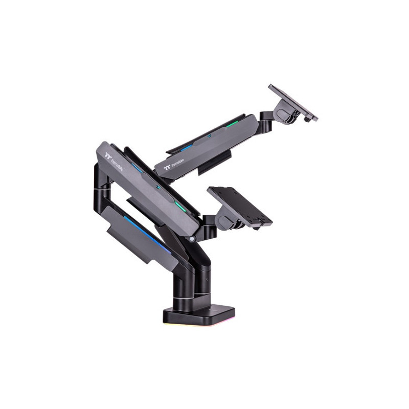 Thermaltake GEA-MSR-DMSBLK-01 monitorin kiinnike ja jalusta 88,9 cm (35") Vastaanotto musta, Harmaa