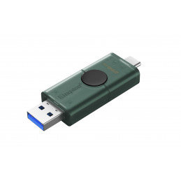 Kingston Technology DataTraveler DuoG2 USB-muisti 256 GB USB Type-A   USB Type-C 3.2 Gen 1 (3.1 Gen 1) musta, Vihreä