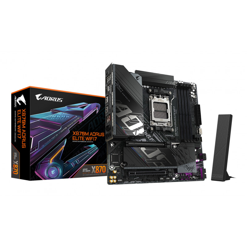 GIGABYTE X870M AORUS ELITE WIFI7 AMD X870 Pistoke AM5 mikro ATX