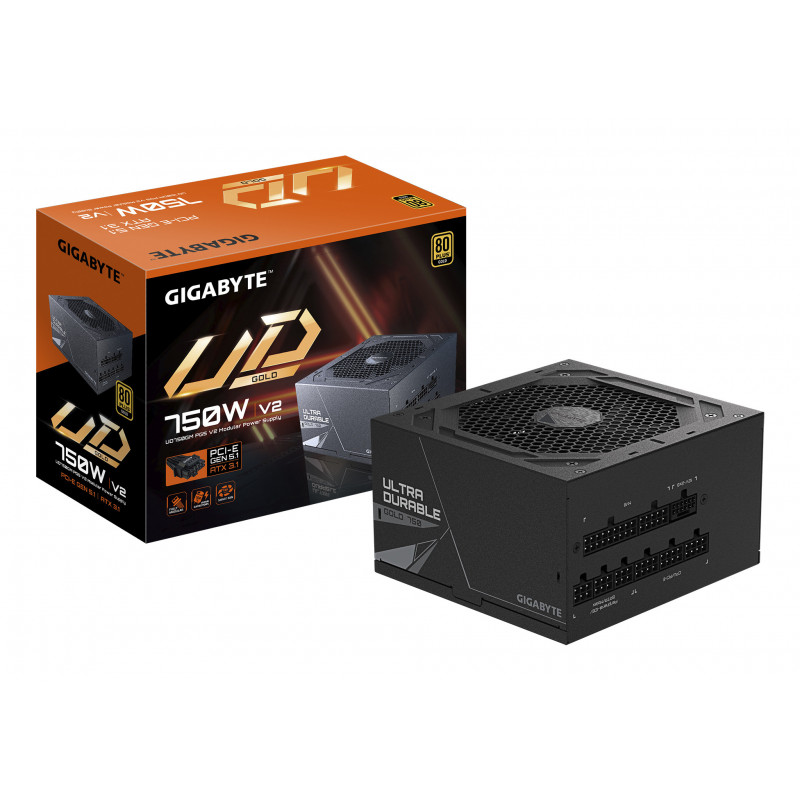 GIGABYTE UD750GM PG5 V2 virtalähdeyksikkö 750 W 20+4 pin ATX ATX musta