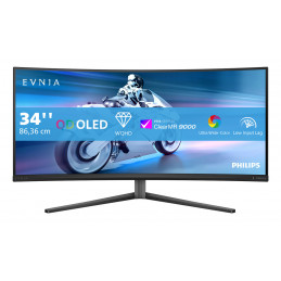 Philips Evnia 34M2C6500 00 tietokoneen litteä näyttö 86,4 cm (34") 3440 x 1440 pikseliä Wide Quad HD QD-OLED Harmaa