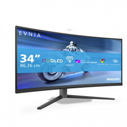 Philips Evnia 34M2C6500 00 tietokoneen litteä näyttö 86,4 cm (34") 3440 x 1440 pikseliä Wide Quad HD QD-OLED Harmaa