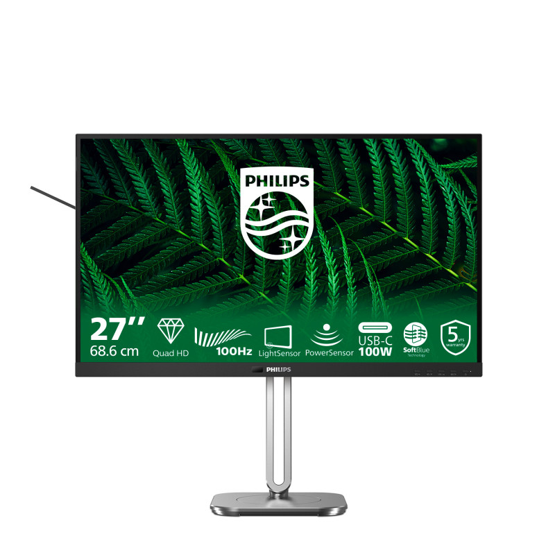Philips 5000 series 27B2G5601 00 tietokoneen litteä näyttö 68,6 cm (27") 2560 x 1440 pikseliä Quad HD LCD musta