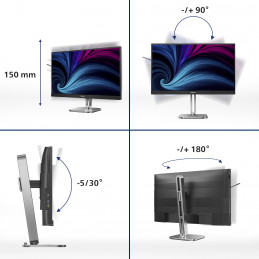 Philips 27B2U4601 00 tietokoneen litteä näyttö 68,6 cm (27") 2560 x 1440 pikseliä Quad HD LCD Harmaa