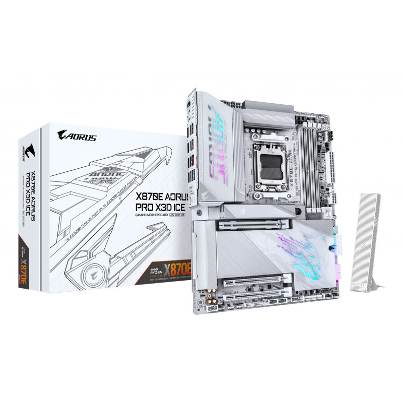 GIGABYTE X870E AORUS PRO X3D ICE AMD X870E Pistoke AM5 ATX