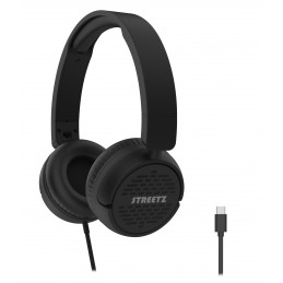 Streetz HC110-BLK kuulokkeet ja kuulokemikrofoni Langallinen Pääpanta Musiikki USB Type-C musta