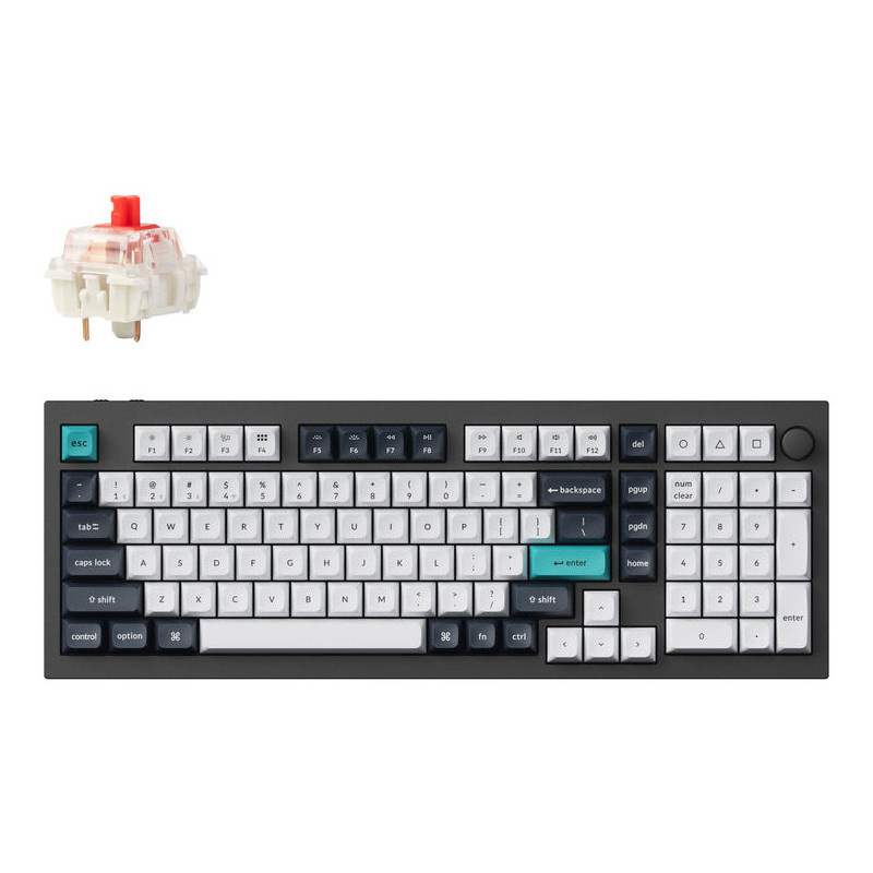Keychron Q5 Max näppäimistö Universaali USB + RF Wireless + Bluetooth Pohjoismainen musta, Hiili