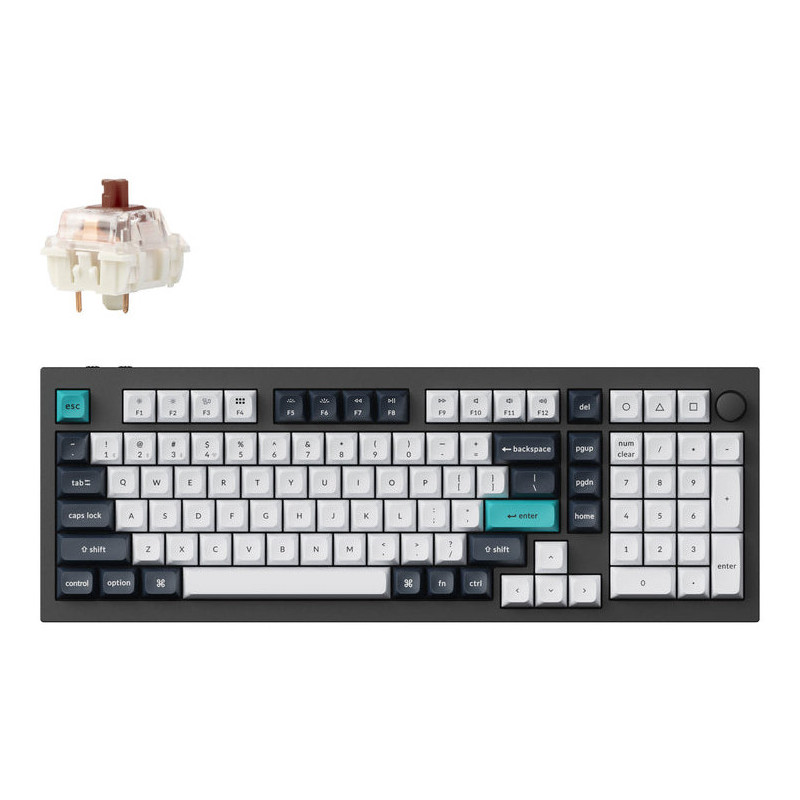 Keychron Q5 Max näppäimistö Universaali USB + RF Wireless + Bluetooth Pohjoismainen musta, Hiili