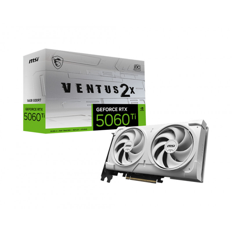 MSI VENTUS GEFORCE RTX 5060 TI 16G 2X OC WHITE PLUS näytönohjain NVIDIA 16 GB GDDR7